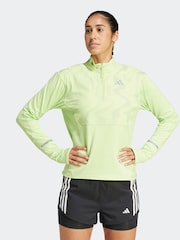 adidas Green Ultra Hi Running Half-Zip Top - Image 1 of 6
