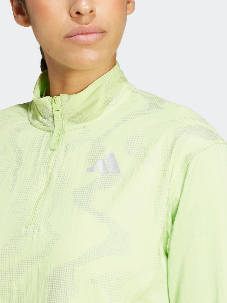 adidas Green Ultra Hi Running Half-Zip Top - Image 4 of 6