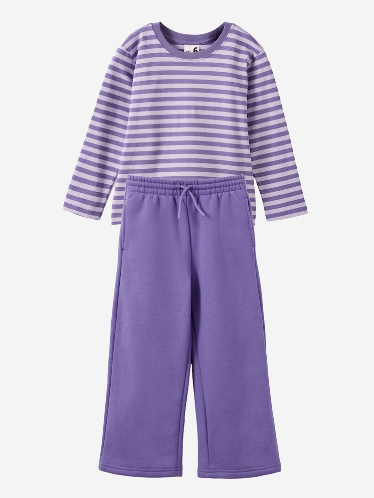 Cotton On Essential Long Selves Boxy T-Shirt & Wide Leg Joggers Set - תמונה 1 מתוך 7 Cotton On Essential Long Selves Boxy T-Shirt & Wide Leg Joggers Set - תמונה 1 מתוך 7
