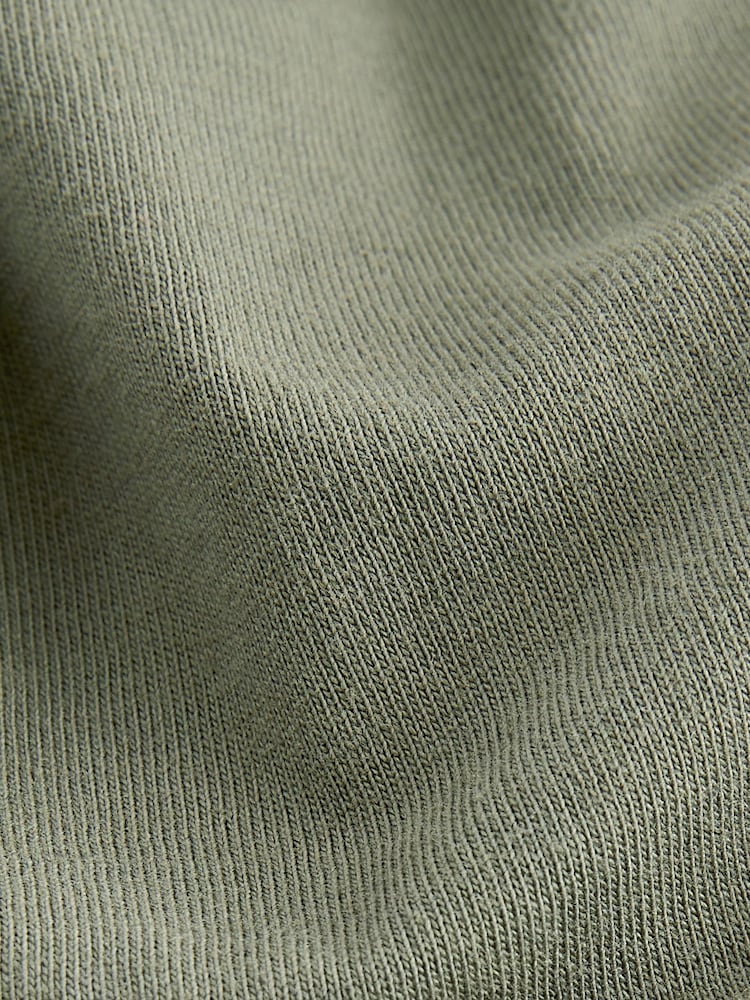 Khaki Green 100% Cotton Twist Short Sleeved T-Shirt Summer Dress - Image 6 of 6