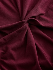 Plum Purple 100% Cotton Twist Short Sleeved T-Shirt Summer Dress - Image 3 of 3