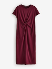 Plum Purple Twist Short Sleeved T-Shirt Summer Dress - Image 7 of 9