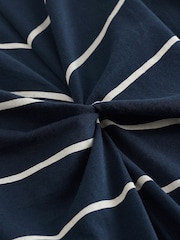 Navy Blue/White Stripe Twist Short Sleeved T-Shirt Summer Dress - Image 6 of 6
