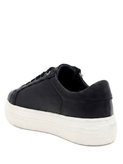 Jones Bootmaker Blue Amaliadawide Wide Fit Leather Platform Trainers - Image 3 of 6