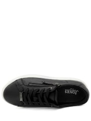 Jones Bootmaker Black Amaliadawide Wide Fit Leather Platform Trainers - Image 5 of 6