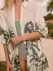 Palm 100% Cotton Beach Shirt Cover-Up - Image 7 of 10