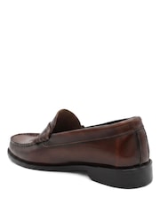 Jones Bootmaker Brown Perna Smart Leather Moccasins - Image 3 of 6