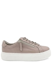Jones Bootmaker Natural Amaliadawide Wide Fit Leather Platform Trainers - Image 2 of 6