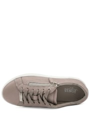 Jones Bootmaker Natural Amaliadawide Wide Fit Leather Platform Trainers - Image 5 of 6