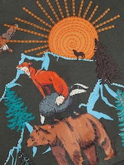 Monsoon Green Animal Adventure Half-Zip Sweatshirt - Image 3 of 3
