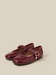 Monsoon Red Patent Mary Jane Ballet Flats - Image 1 of 2