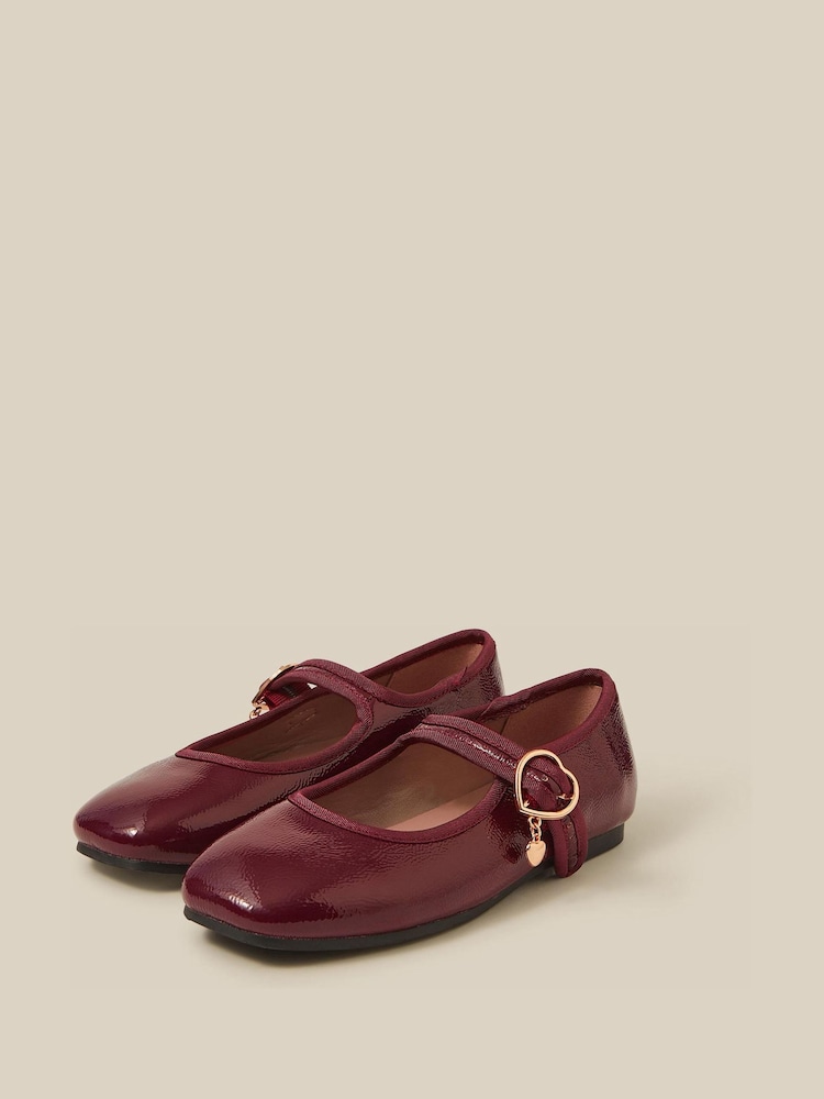 Monsoon Red Patent Mary Jane Ballet Flats - Image 1 of 2