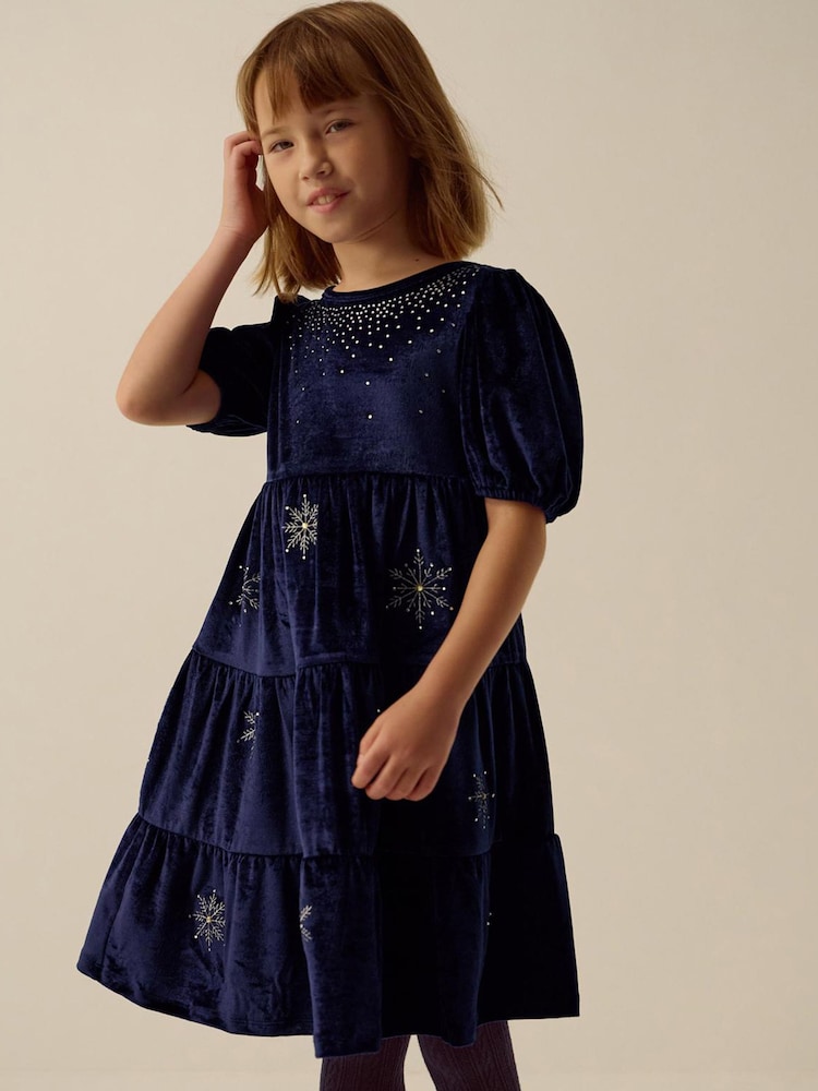Monsoon Snowflake Sparkle Velour Party Dress - 圖片 1/4 Monsoon Snowflake Sparkle Velour Party Dress - 圖片 1/4