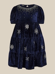 Monsoon Snowflake Sparkle Velour Party Dress - 圖片 2/4