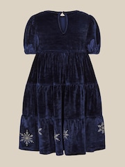 Monsoon Snowflake Sparkle Velour Party Dress - 圖片 3/4