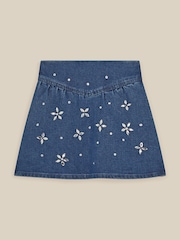 Monsoon Jewel Flower Denim Skirt - 3суретінің 1 суреті