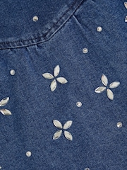 Monsoon Jewel Flower Denim Skirt - 3суретінің 3 суреті