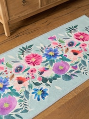 Lavable Bold Fleuri Tapis de couloir - Image 3 de 5