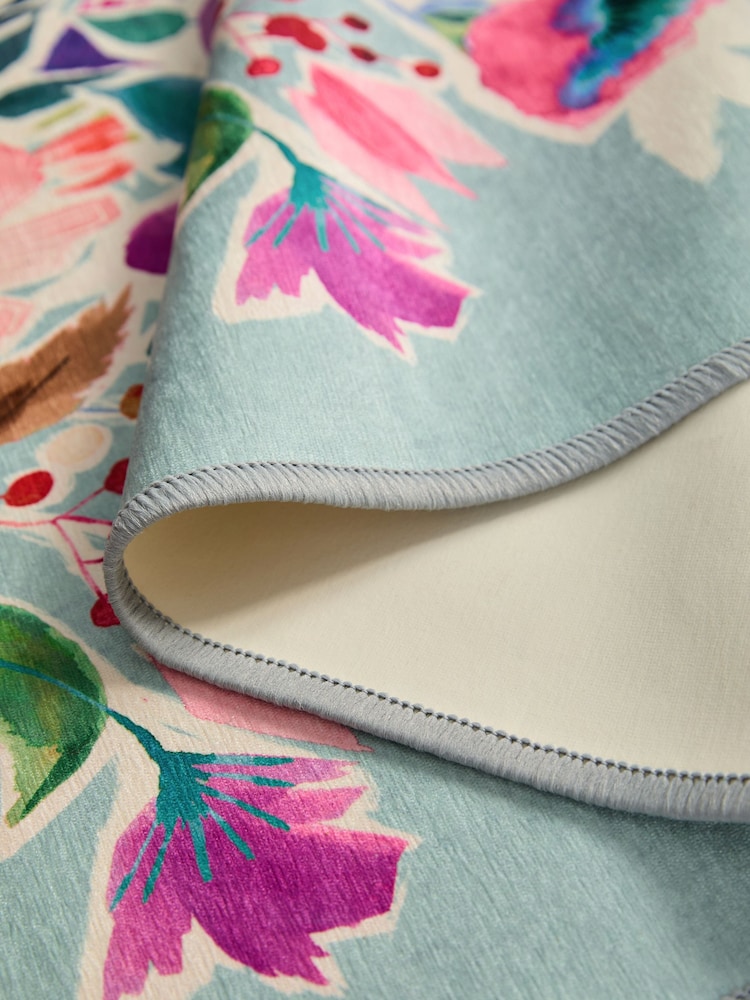 Lavable Bold Fleuri Tapis de couloir - Image 4 of 5