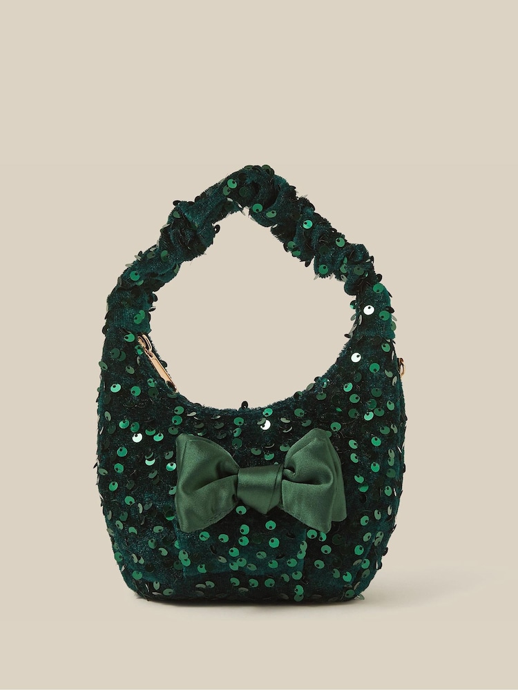Monsoon Bow Sequin Velvet Bag - 2суретінің 1 суреті