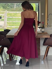 Girl In Mind Purple Danni Bandeau Midi Dress - Image 2 of 6
