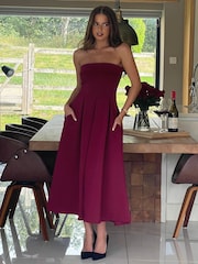 Girl In Mind Purple Danni Bandeau Midi Dress - Image 4 of 6