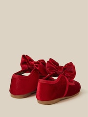 Monsoon Red Baby Bow Velvet Walkers Shoes - Image 2 of 3