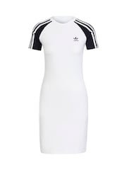 adidas Originals White 3s Raglan Dress - Image 6 of 6