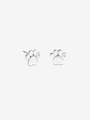 Simply Silver Pendientes de plata con estampado de pata - Imagen 3 de 3