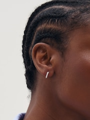 Simply Silver Cubic Zirconia Mini 10mm Hoops - صورة 1 من 3