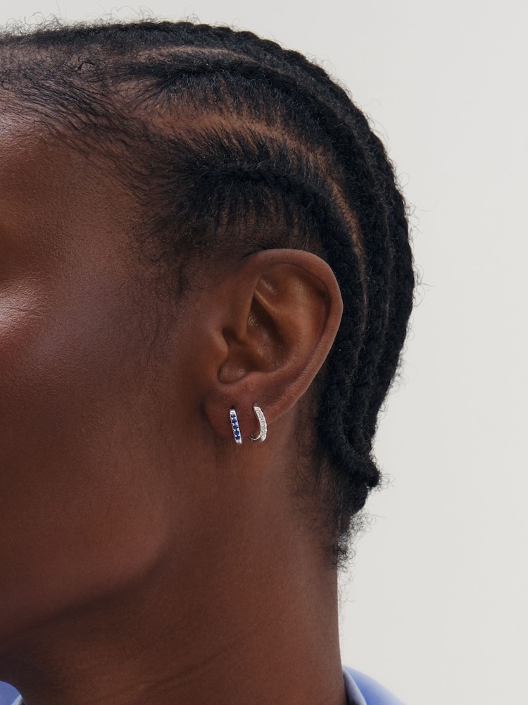 Simply Silver Cubic Zirconia Mini 10mm Hoops - صورة 2 من 3 Simply Silver Cubic Zirconia Mini 10mm Hoops - صورة 2 من 3