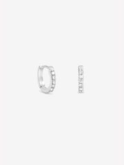 Simply Silver Cubic Zirconia Mini 10mm Hoops - صورة 3 من 3