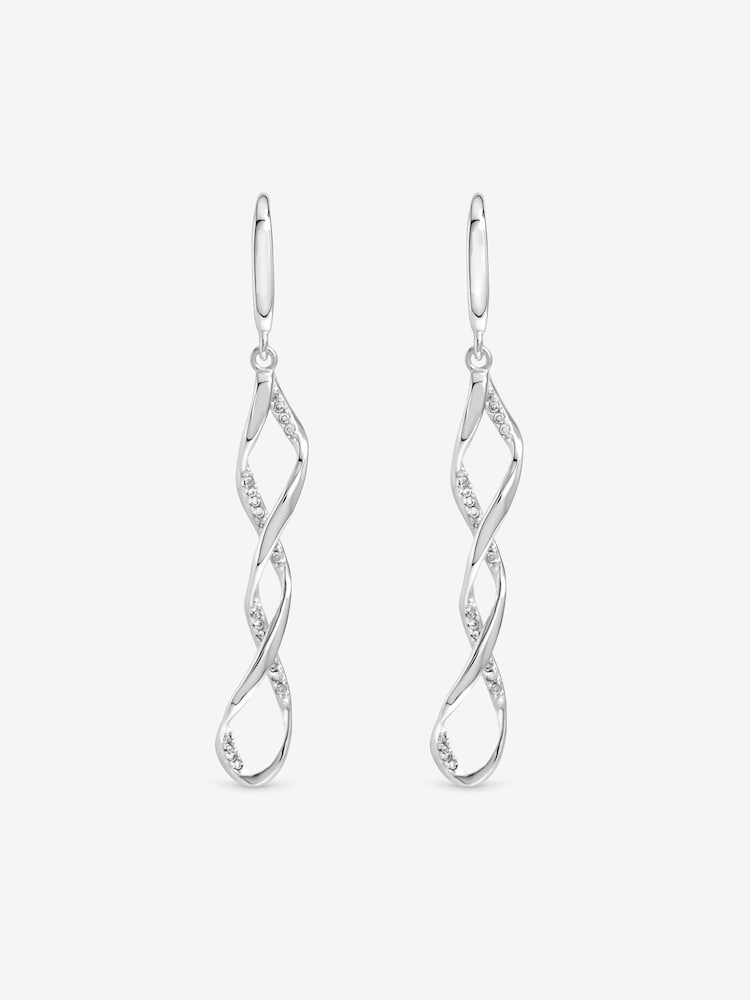 Simply Silver 925 Sterling Silver Cubic Zirconia Wrapped In Love Earrings - Image 3 of 3 Simply Silver 925 Sterling Silver Cubic Zirconia Wrapped In Love Earrings - Image 3 of 3