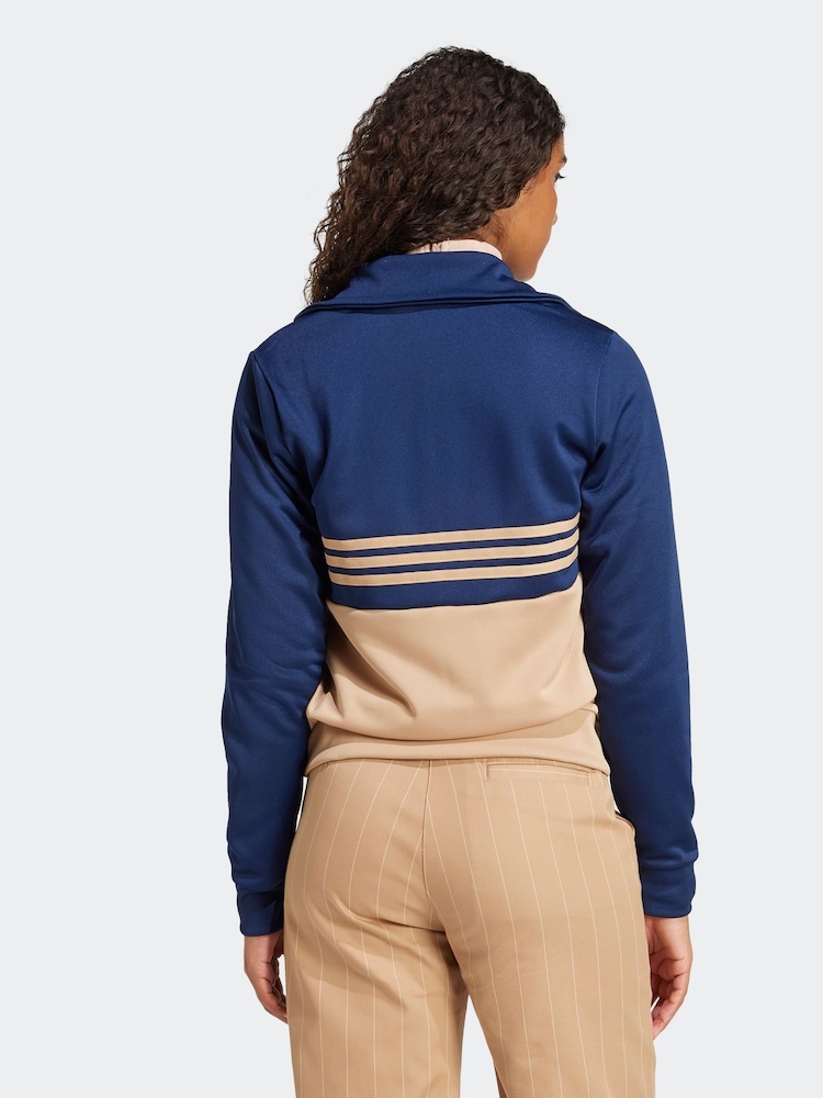 adidas Originals Blue 3-Stripes Sweatshirt - Image 2 of 6