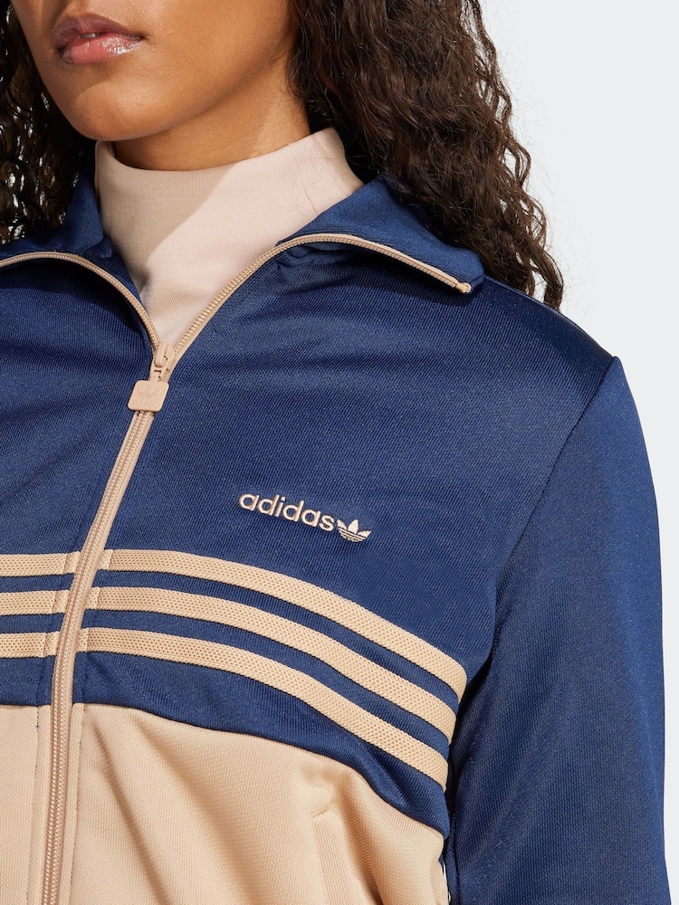 adidas Originals Blue 3-Stripes Sweatshirt - Image 4 of 6