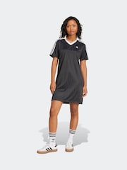 adidas Originals Black V-Neck Short Sleeve Dress - Image 1 of 6
