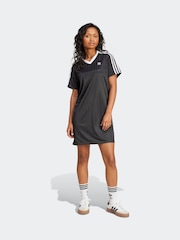 adidas Originals Black V-Neck Short Sleeve Dress - Image 3 of 6