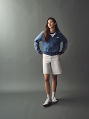 adidas Originals Blue 3 Stripe Denim Track 100% Cotton Top - Image 2 of 5