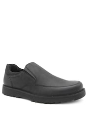 Negru - Pavers Wide Fit Smart Casual Moccasins - Imaginea 2 din 6