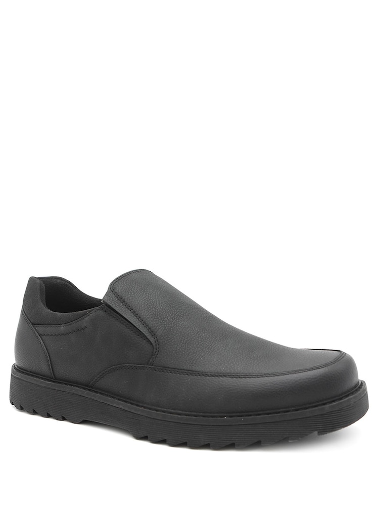 Negru - Pavers Wide Fit Smart Casual Moccasins - Imaginea 2 din 6