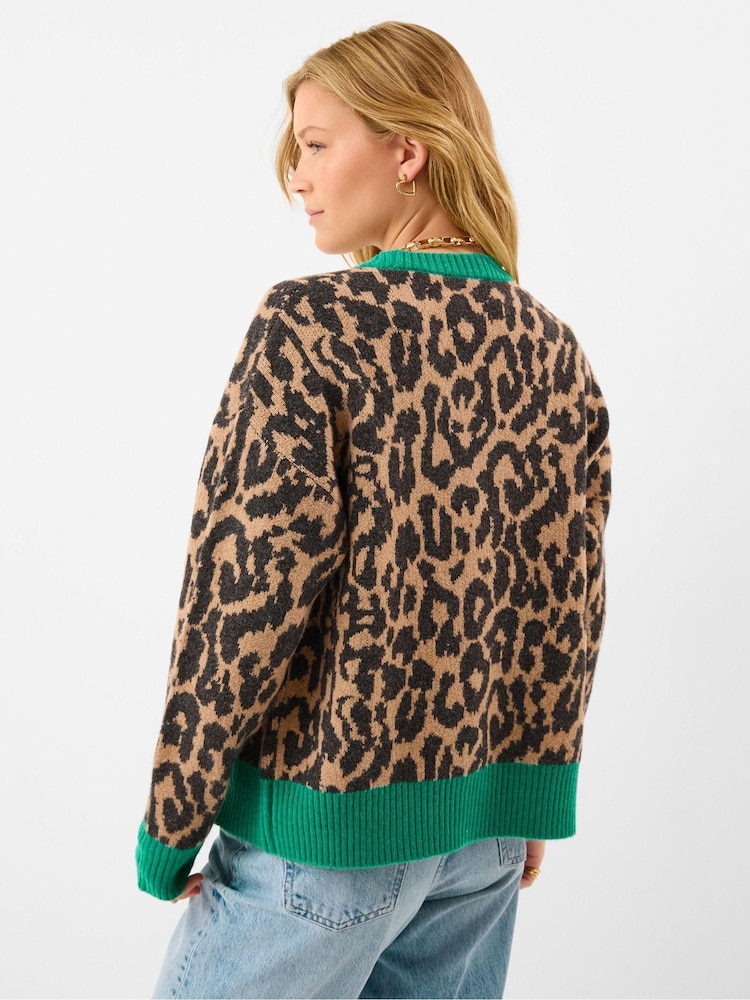 Accessorize Animal Leopard Print Cardigan - Image 2 of 3 Accessorize Animal Leopard Print Cardigan - Image 2 of 3