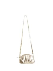 Oliver Bonas Gold Pleated Croissant Clutch Bag - Image 1 of 6