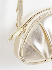Oliver Bonas Gold Pleated Croissant Clutch Bag - Image 5 of 6