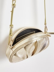 Oliver Bonas Gold Pleated Croissant Clutch Bag - Image 6 of 6