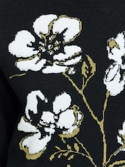 French Connection Black Oriana Floral Neck Jumper - Image 7 of 7