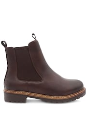 Pavers Brown Wide Fit Slip On Boots With Side Zip - Image 2 of 6