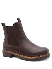 Pavers Brown Wide Fit Slip On Boots With Side Zip - Image 3 of 6