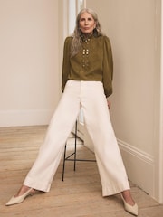 Mint Velvet Green Zip Detail Blouse - Image 2 of 8