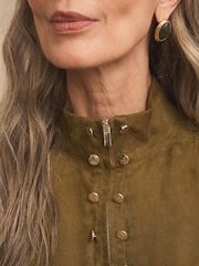 Mint Velvet Green Zip Detail Blouse - Image 5 of 8