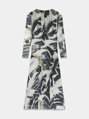 Mint Velvet Black Abstract Print Mesh Midi Dress - Image 7 of 7